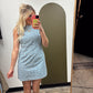 Eyelet Emb Mini Dress (Blue)