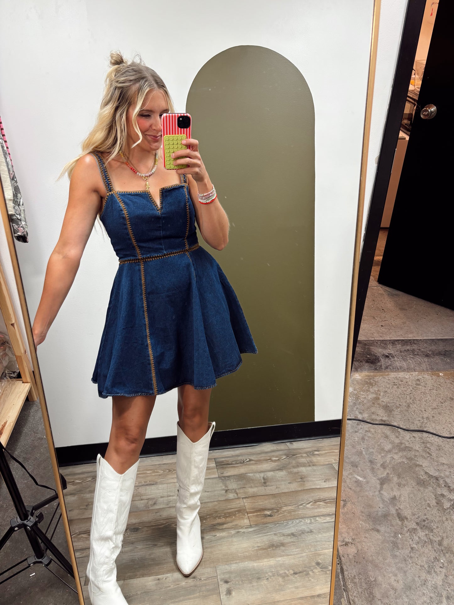 Raquel Detail Denim Dress