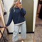Always On Crew Twofer Top (Navy)