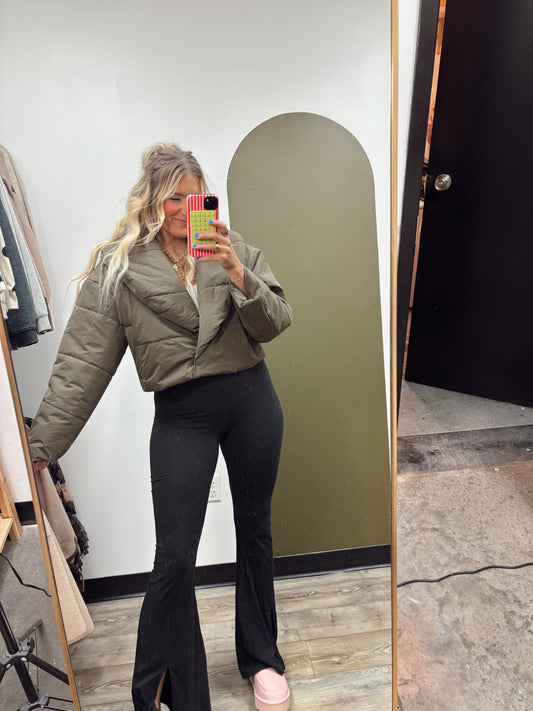 Chloe Puffer Jacket (Olive)