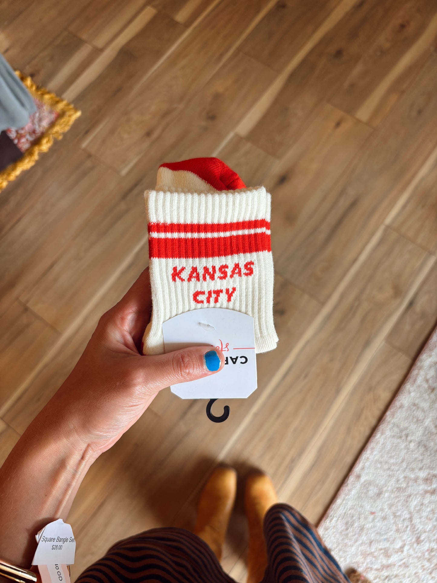 Kansas City Socks (Cream/Red)