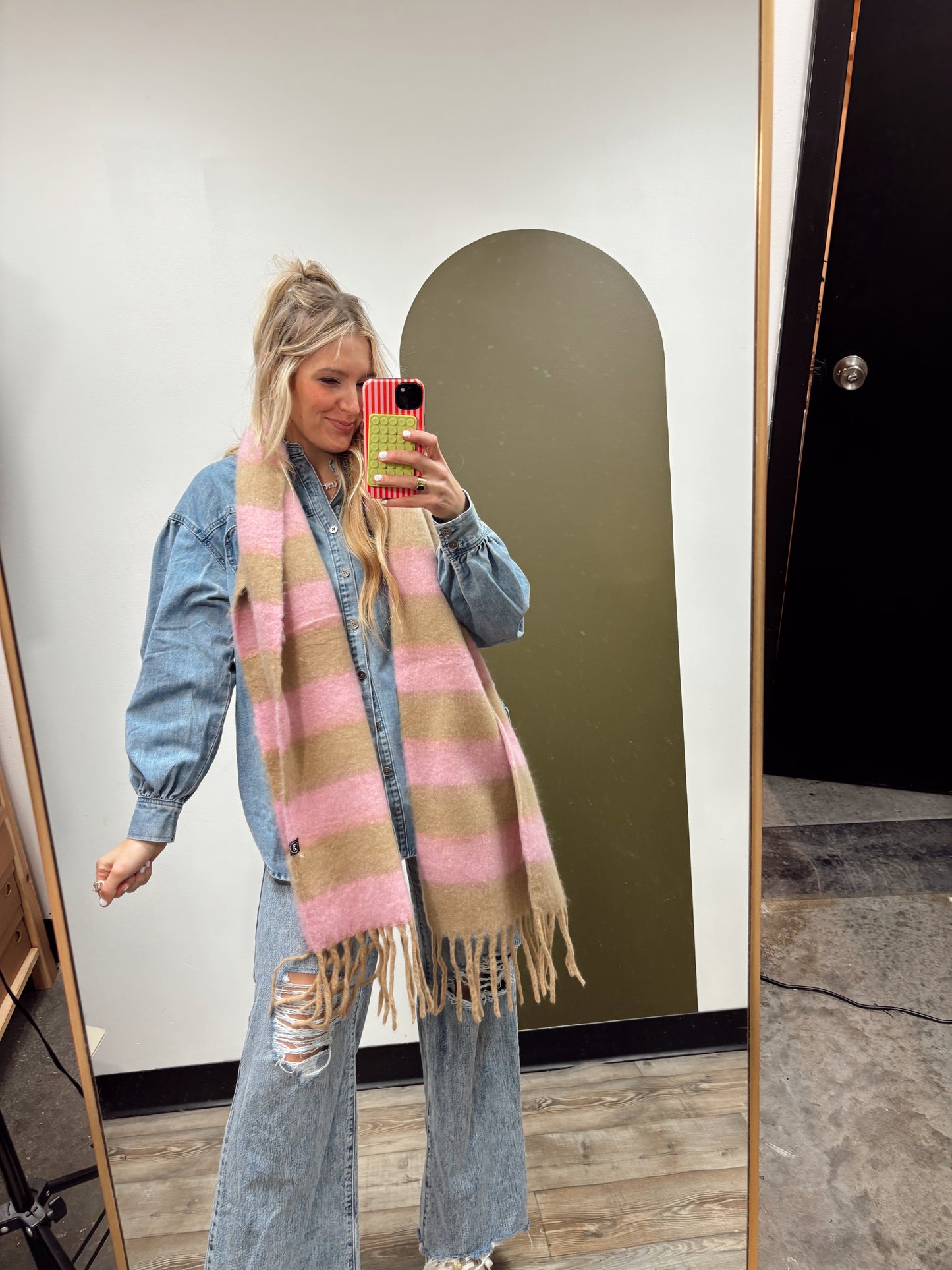 Stevie Striped Tassel Scarf