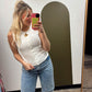 Button And Rib Tank (White)