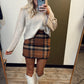 Aurora Plaid Mini Skirt (Camel)
