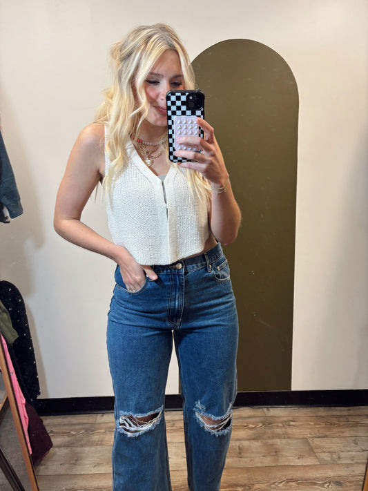 Cassandra Knit Vest (Cream)