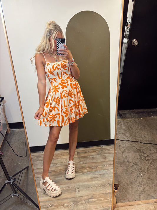 Resort Sun Mini Dress (Tangerine)