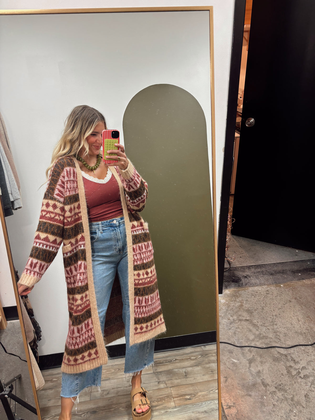 Marcella Long Print Cardigan