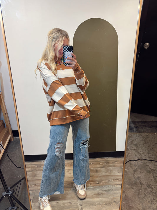 Clermont Striped Sweater (Camel)