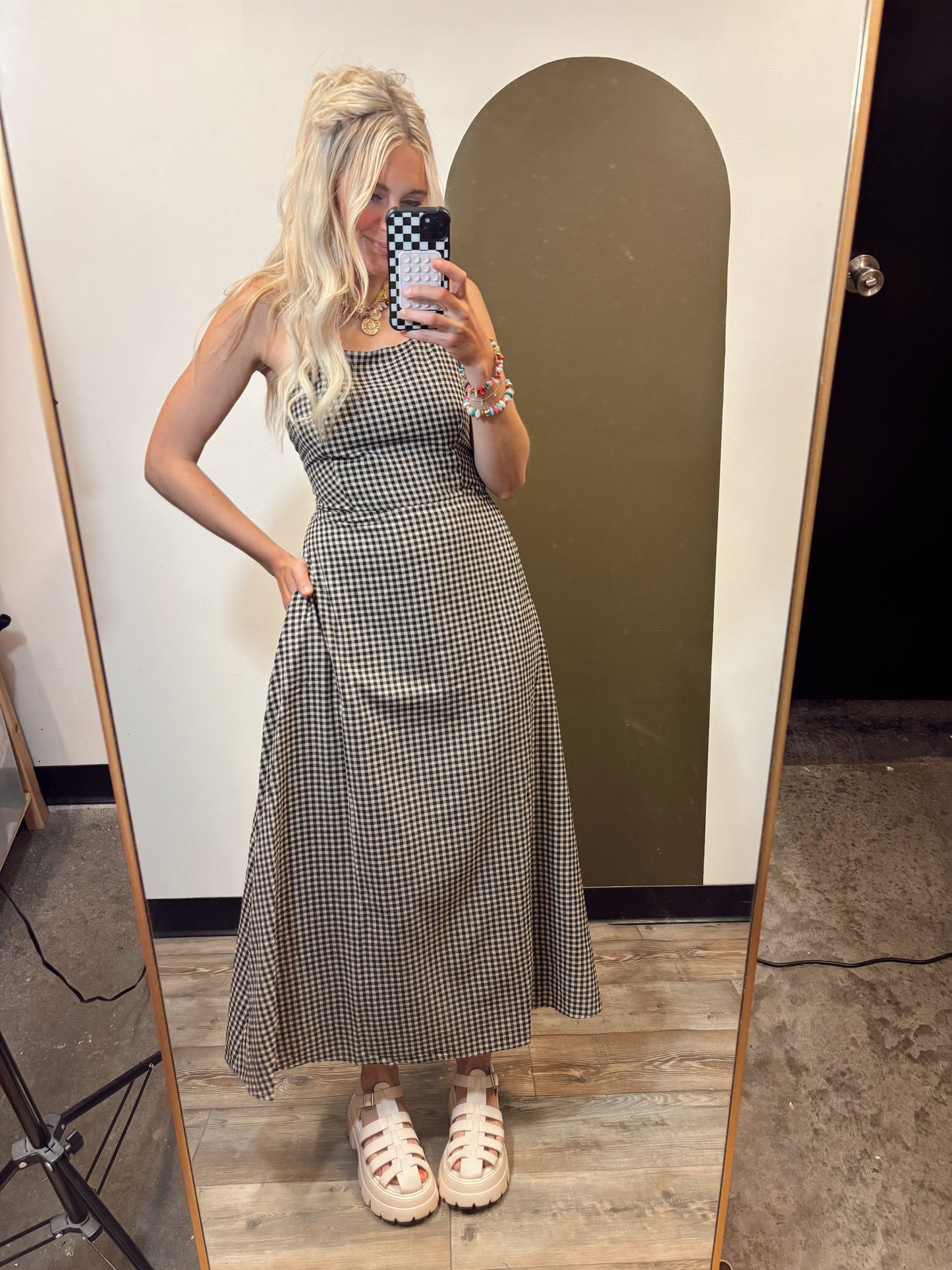 Rachel Gingham Maxi Dress