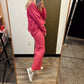 Rosy Textured Pant (Pink)