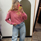 Terry Stripe Top (Brown/Pink)