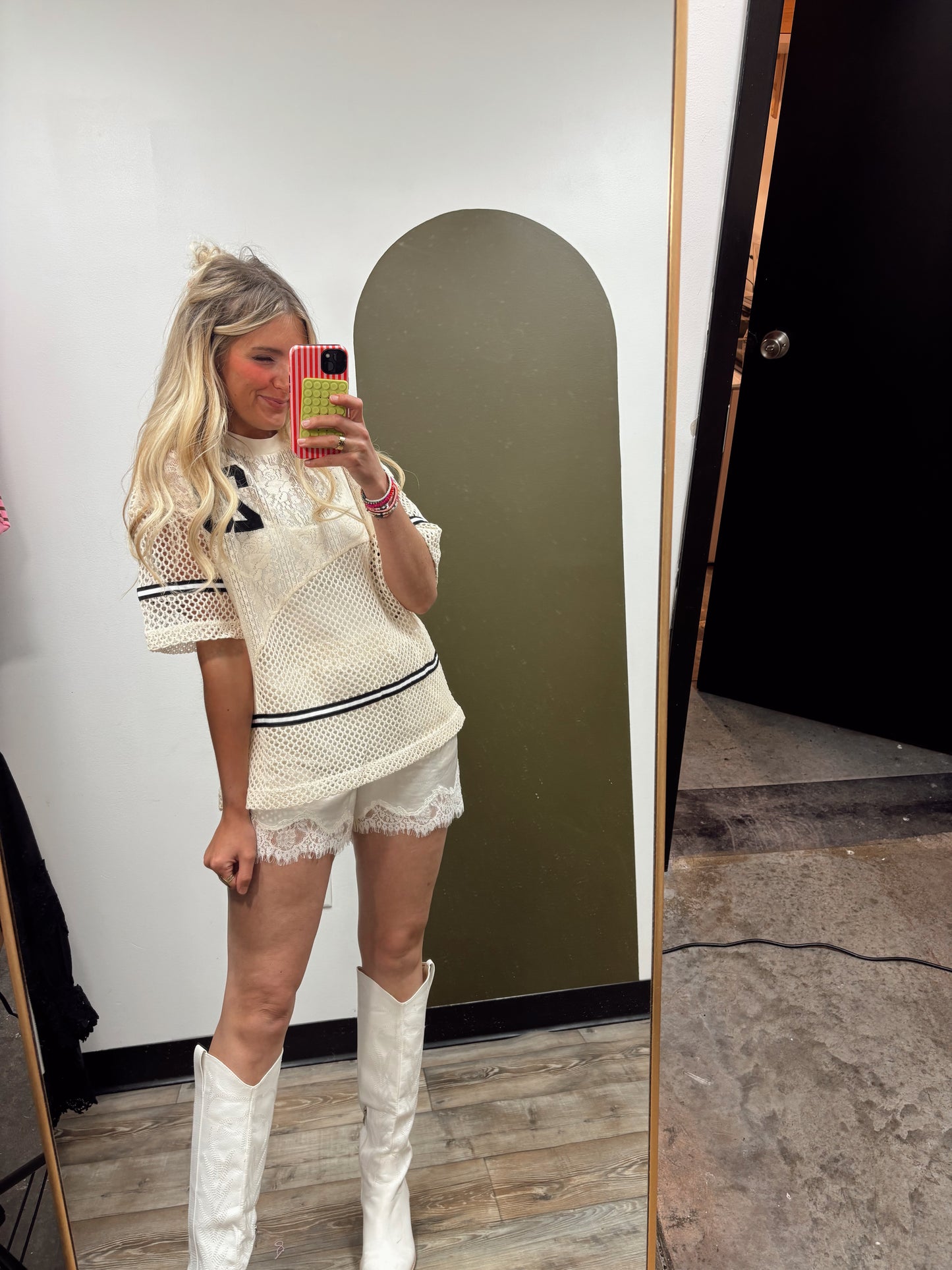 Satin Lace Short (Champagne)