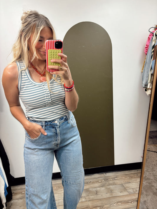 Krista Stripe Tank (Blue)