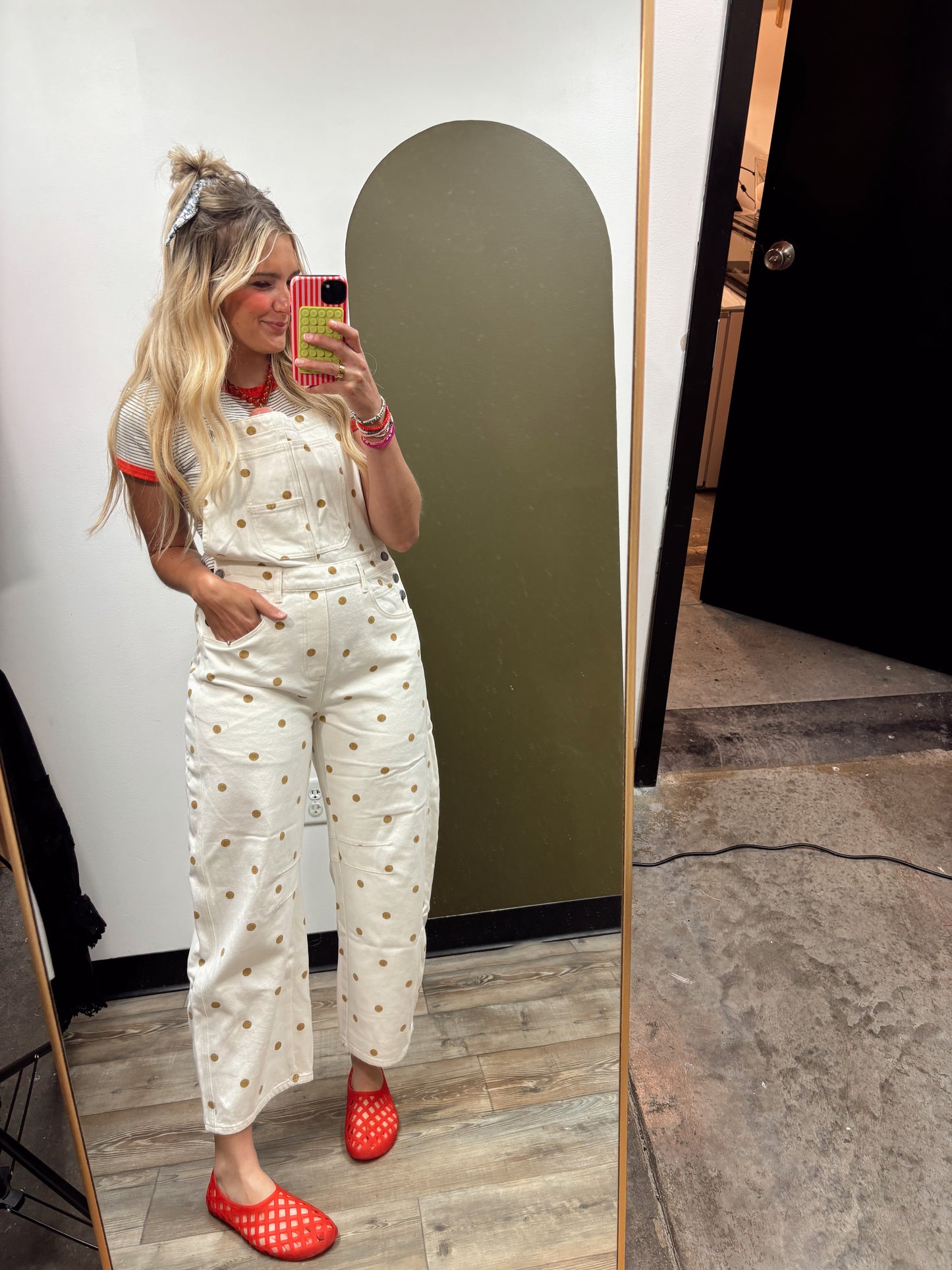 Polka Dot Overall (Cream/Gold)
