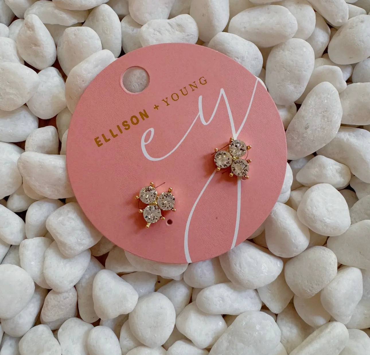 Trio Crystal Stud Earring