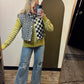 Arya Checkered Vest (B&W)