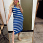 Candy Stripe Knit Dress (Blue)