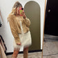 Bubble Crop Button Jacket (Camel)