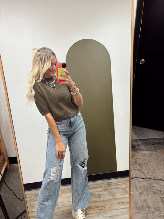 Maggie Sweater Top (Brown)