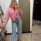 Gingham Puffer Jacket (Red)