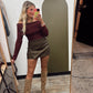 Tilly Vegan Leather Skort (Brown)