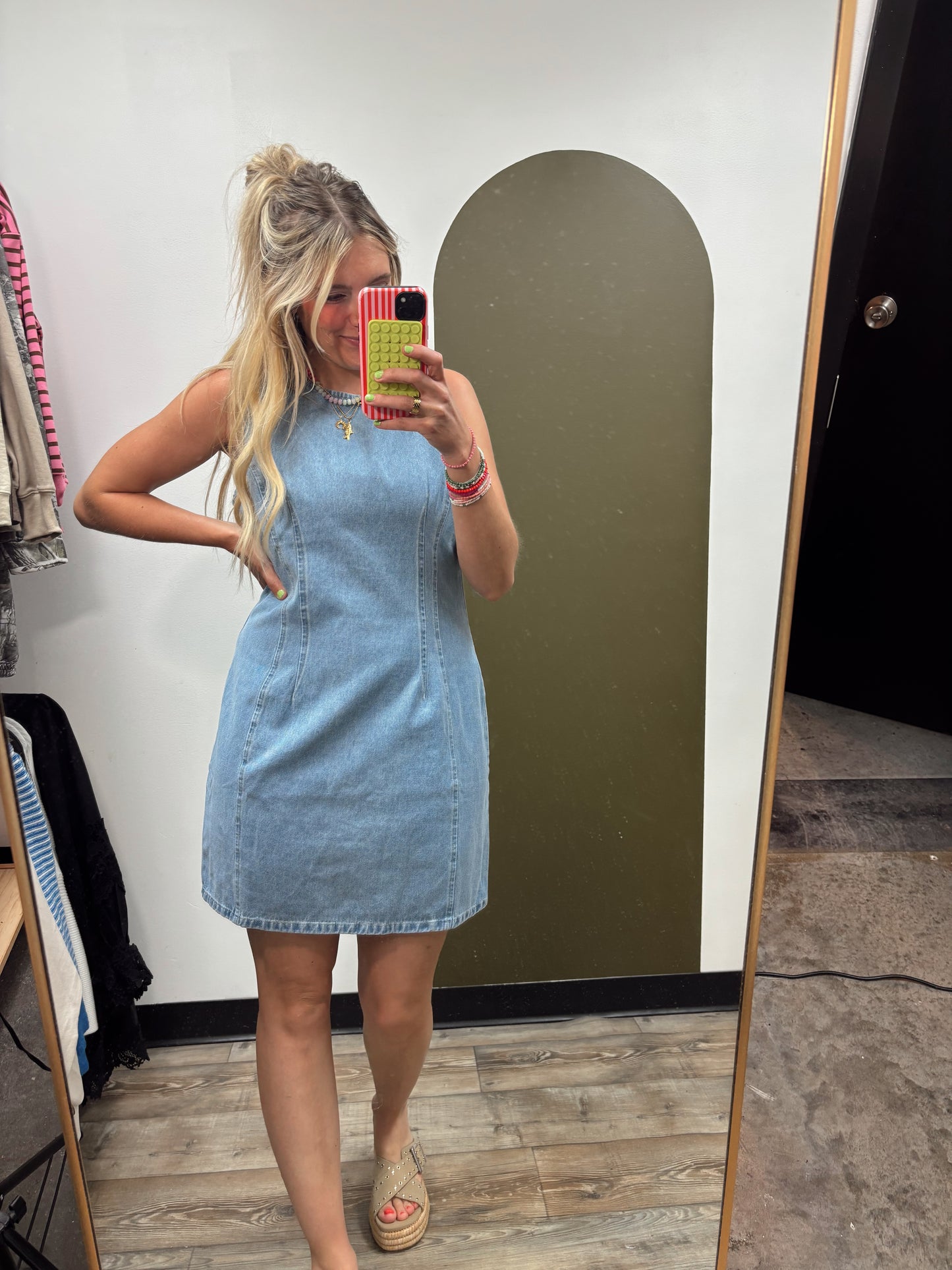 Music In The Air Denim Dress