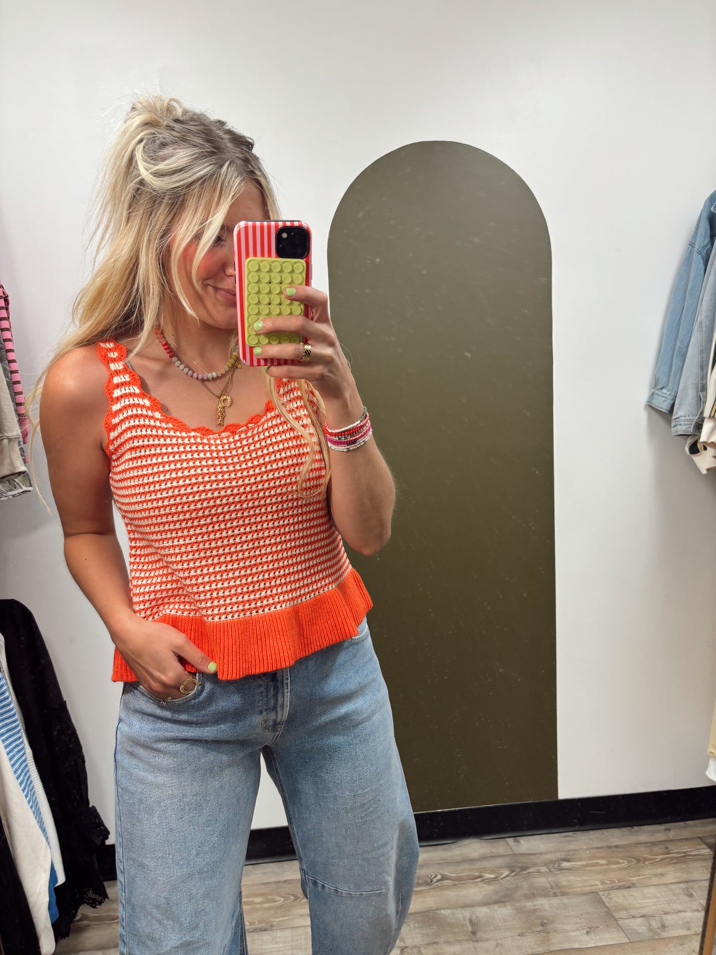 Charla Knit Peplum (Orange)