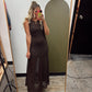 All Is Fair Lace Maxi Dress (Brown)