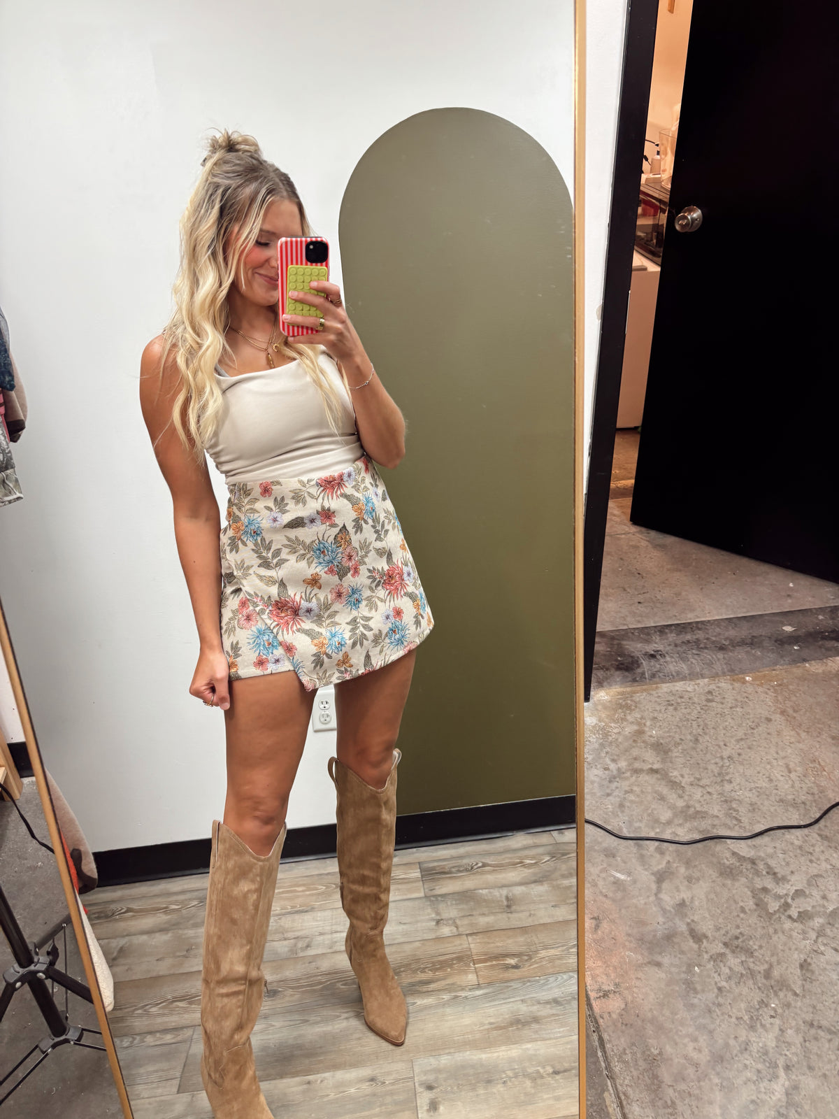 Floral Jaquard Skort
