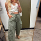 Twill Cargo Balloon Pant (Green)
