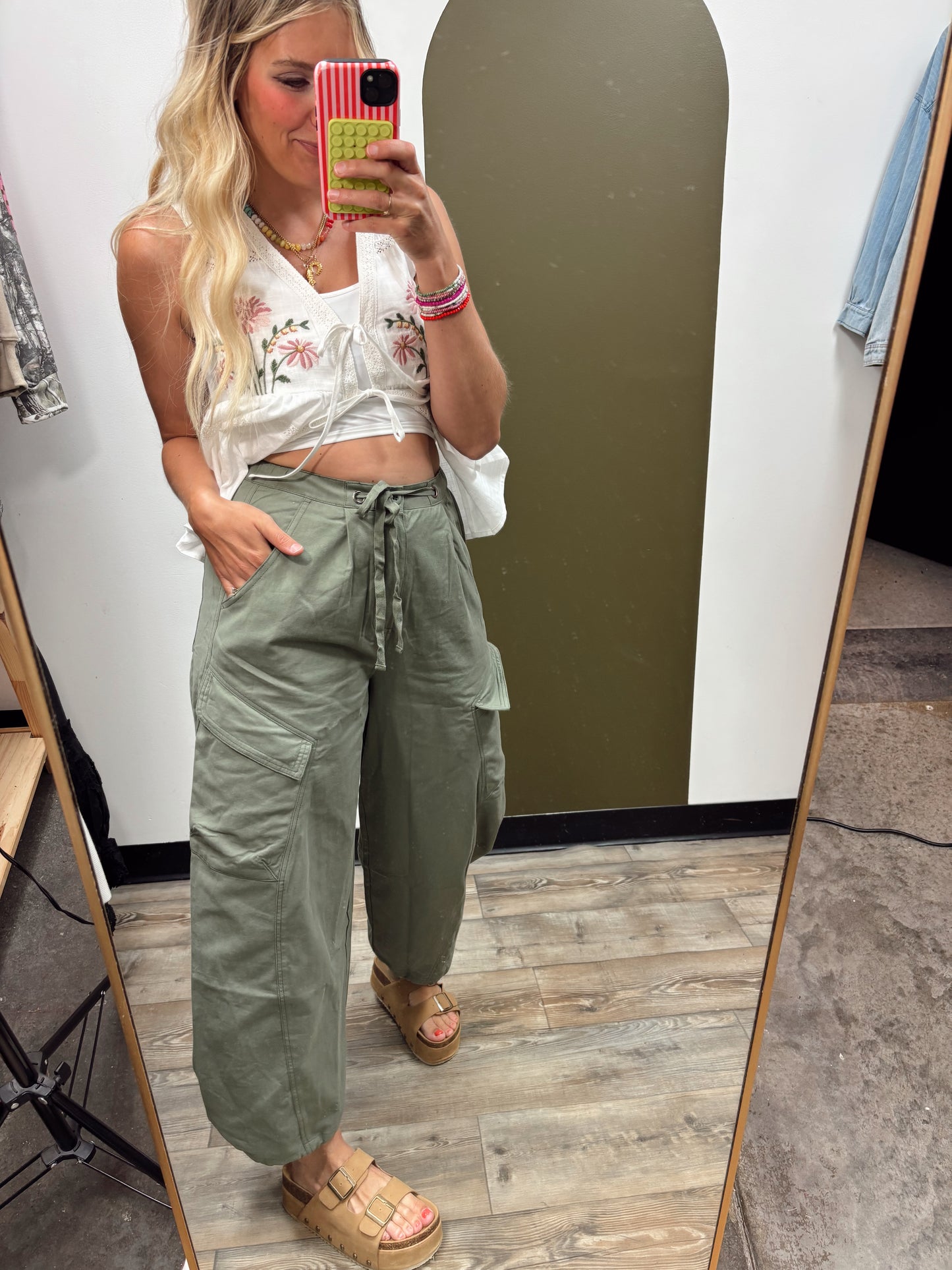 Twill Cargo Balloon Pant (Green)