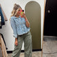 Ruffle Hem Denim Jacket
