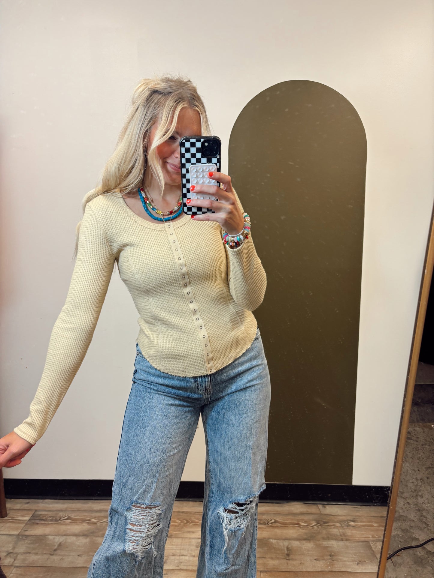 Eliza Button Top (Butter)