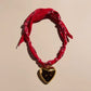 Heart Charm Bandana Necklace (Red)