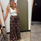 Horse Print Satin Pant (Chocolate)