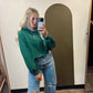 Allison Cropped Hoody (Green)