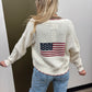 American Flag Contrast Cardigan