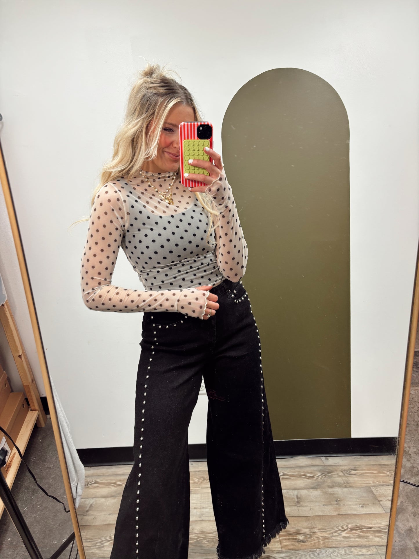 Polka Dot Sheer Top