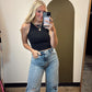 Rashida Rib Crop Tank (Black)