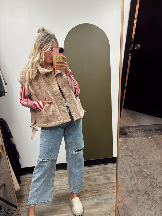 Sammy Sherpa Vest (Beige)