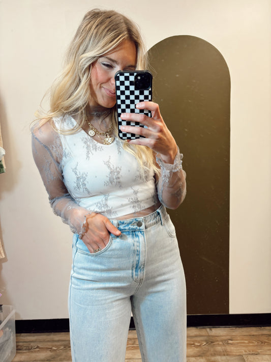 Lacy Layer Top (Grey)