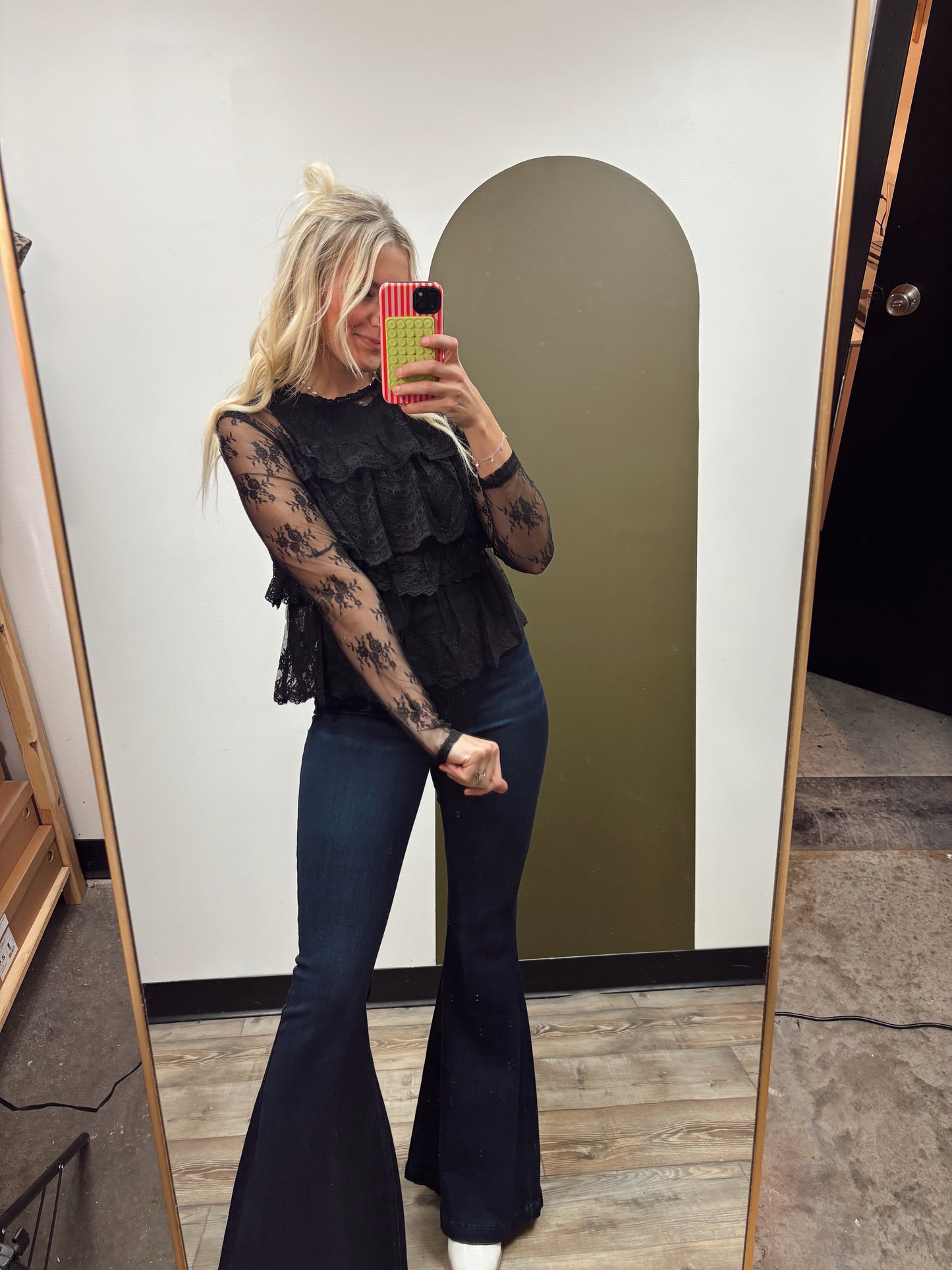 Lace Tiered Top (Black)