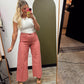 Gingham Print Pant (Red)