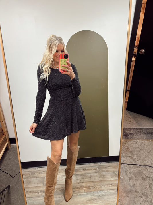 Mika Mini Sparkle Dress (Black)