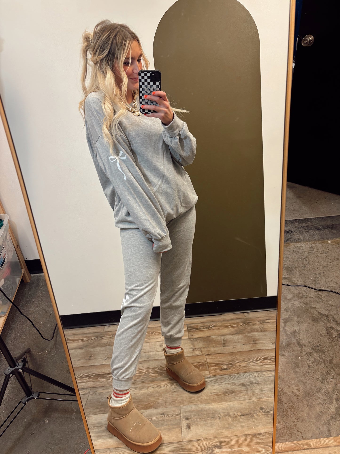 Babe In Bows Set (Grey)