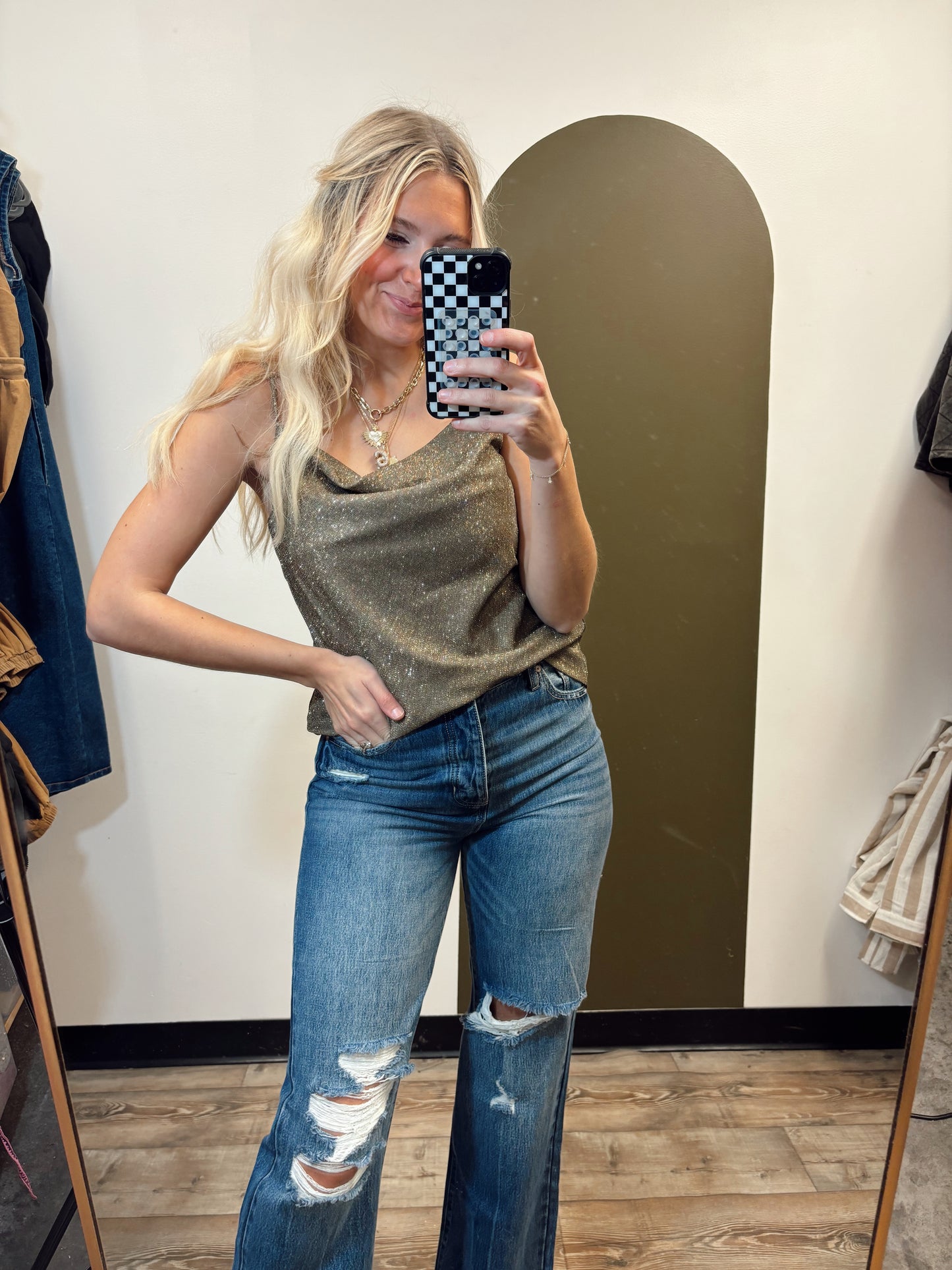 Sparkle and Shine Tank (Olive)