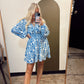 Santorini Print Dress