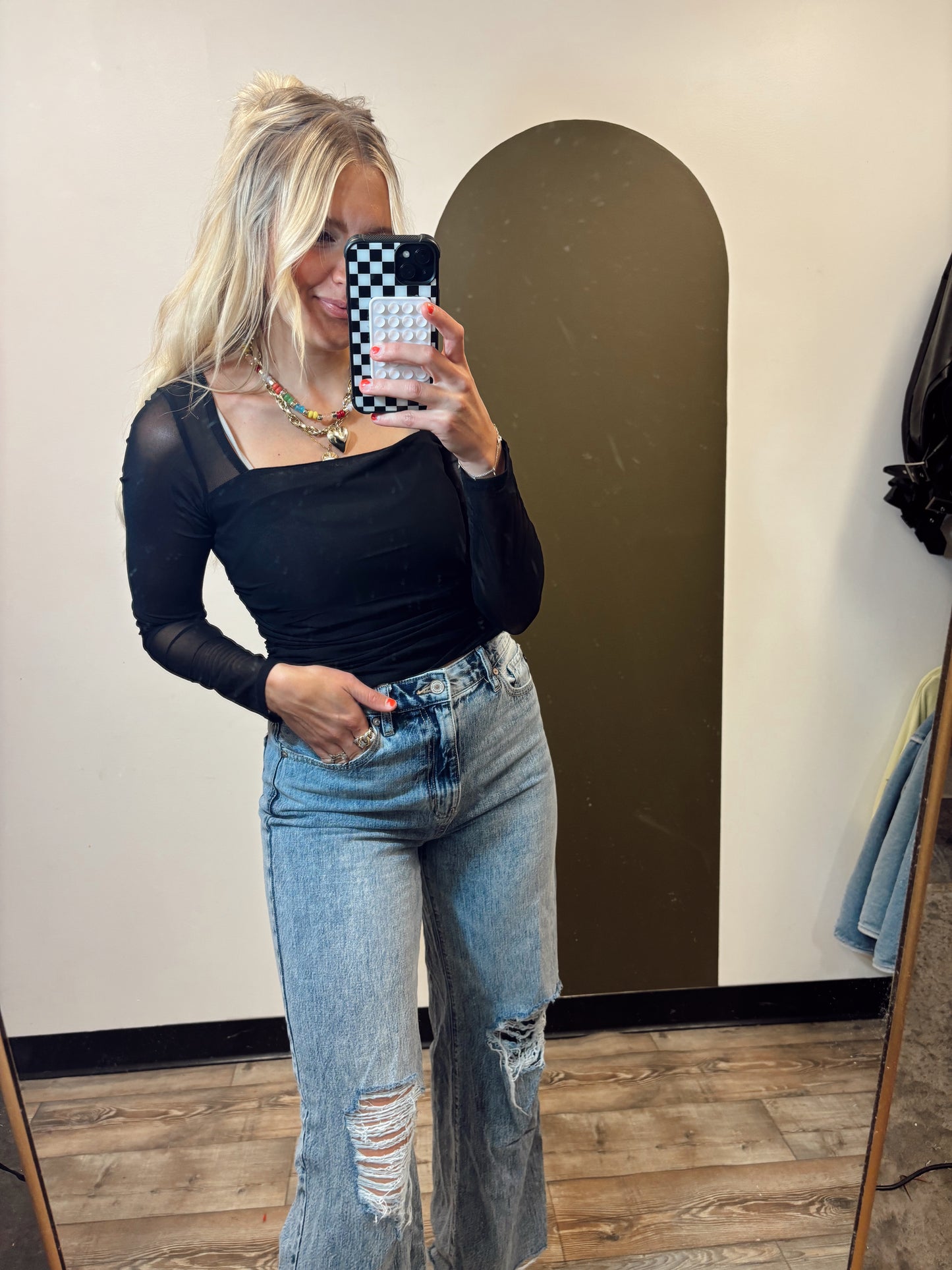 Rosalie Sheer Top (Black)