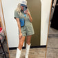 Cali Vibe Denim Romper (Sage)