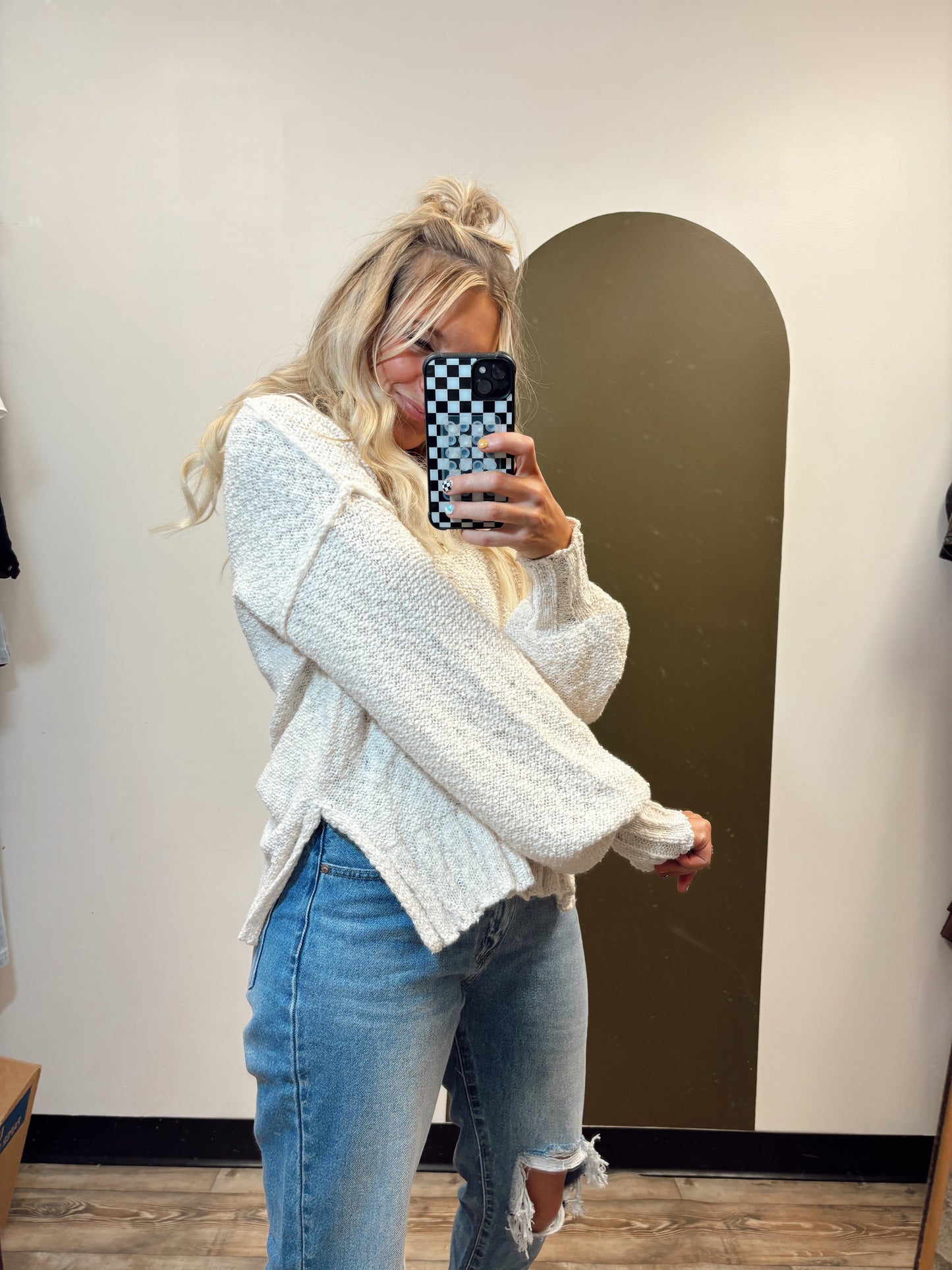 Miriam Sweater Top (Cream)